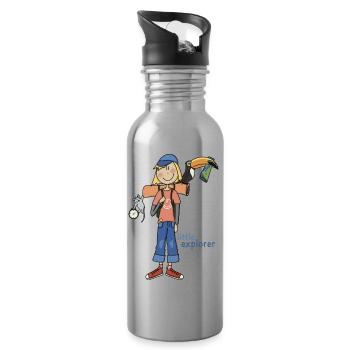 Little Explorer - Camping Kids - Trinkflasche mit integriertem Trinkhalm - Lightsilver - Rechts