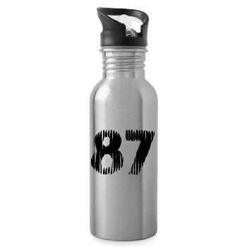 87 Zahl Trikot - Trinkflasche mit integriertem Trinkhalm - Lightsilver - Rechts