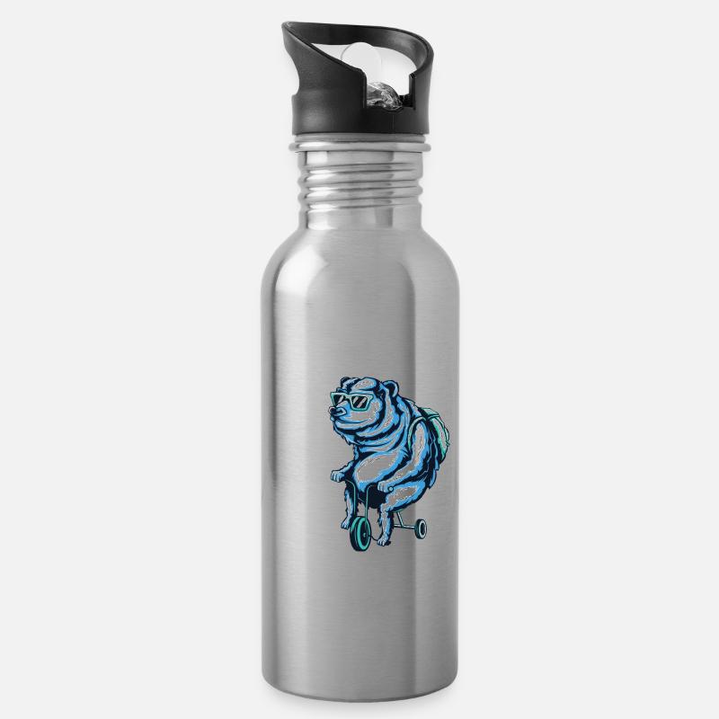 Cycopath - Trinkflasche mit integriertem Trinkhalm - Lightsilver