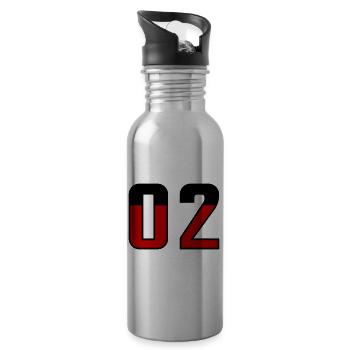 2 Zahl symbol Germany - Trinkflasche mit integriertem Trinkhalm - Lightsilver - Rechts