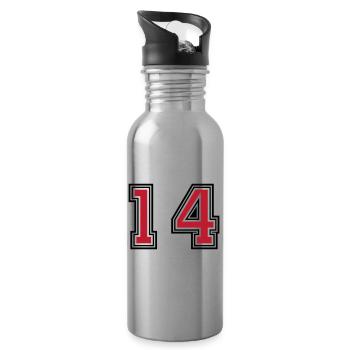 14 Zahl symbol - Trinkflasche mit integriertem Trinkhalm - Lightsilver - Rechts