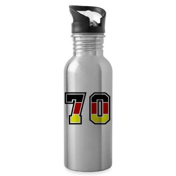 70 Zahl Symbol Germany - Trinkflasche mit integriertem Trinkhalm - Lightsilver - Rechts