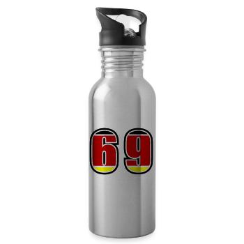 69 Number Germany Jersey - Water bottle with straw - silver - Right