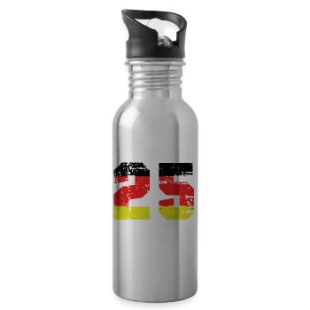 25 Number Germany Jersey - Water bottle with straw - silver - Right