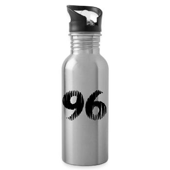 96 number jersey - Water bottle with straw - silver - Right