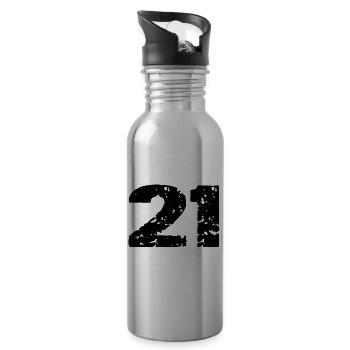 21 Maillot numéro - Gourde avec paille intégrée - argent clair - Droite