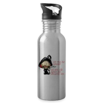 Reaper Dumm Sensenmann Schnitter Sense Tod Sprüche - Trinkflasche mit integriertem Trinkhalm - Lightsilver - Rechts