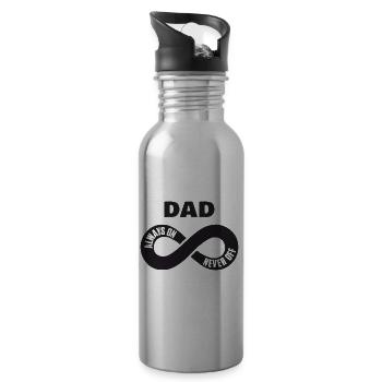 Papa toujours sur Never Off papa chemise fête des pères - Gourde avec paille intégrée - argent clair - Droite