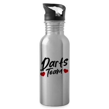 Darts Team - Trinkflasche mit integriertem Trinkhalm - Lightsilver - Rechts