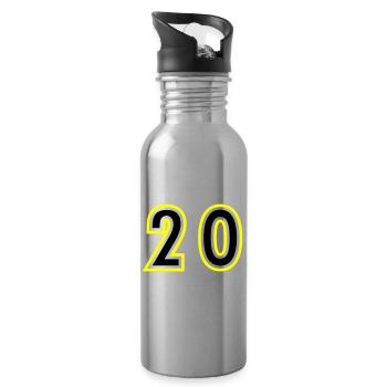 20 Number College - Water bottle with straw - silver - Right