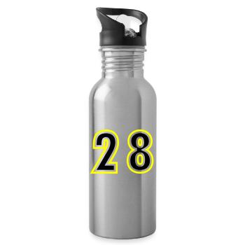 28 Zahl College - Trinkflasche mit integriertem Trinkhalm - Lightsilver - Rechts