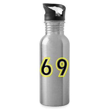 69 Zahl College - Trinkflasche mit integriertem Trinkhalm - Lightsilver - Rechts