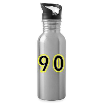 90 Nombre Collège - Gourde avec paille intégrée - argent clair - Droite
