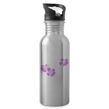 Love, Liebe - Trinkflasche mit integriertem Trinkhalm - Lightsilver - Rechts