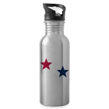 Stars Patriotic American Flag USA - Trinkflasche mit integriertem Trinkhalm - Lightsilver - Rechts