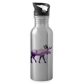 Moose - Water bottle with straw - silver - Right