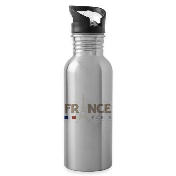 Paris Frankreich Franzose Französisch - Trinkflasche mit integriertem Trinkhalm - Lightsilver - Rechts
