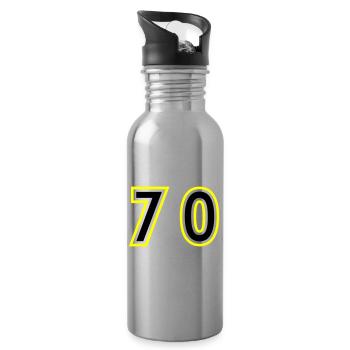 70 Zahl College - Trinkflasche mit integriertem Trinkhalm - Lightsilver - Rechts