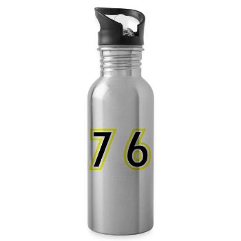 76 Number College - Water bottle with straw - silver - Right