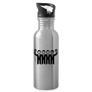 Bräutigam Junggesellenabschied Team - Trinkflasche mit integriertem Trinkhalm - Lightsilver - Rechts
