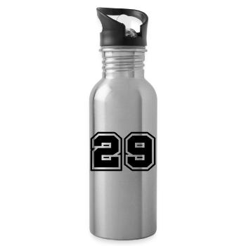 29 Zahl symbol - Trinkflasche mit integriertem Trinkhalm - Lightsilver - Rechts