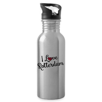 J’adore Rotterdam - Gourde avec paille intégrée - argent clair - Droite