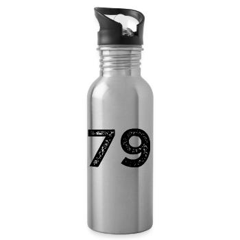79 Zahl Trikot - Trinkflasche mit integriertem Trinkhalm - Lightsilver - Rechts