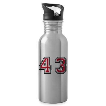 43 Zahl symbol - Trinkflasche mit integriertem Trinkhalm - Lightsilver - Rechts