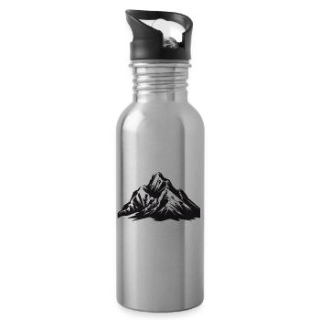 Berge Natur - Trinkflasche mit integriertem Trinkhalm - Lightsilver - Rechts