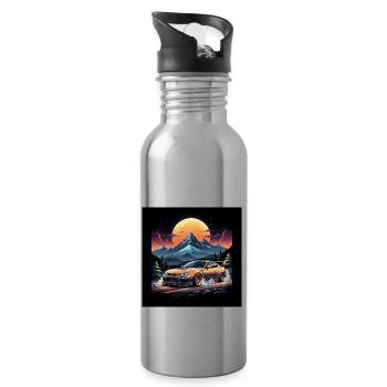 JDM Sportcar tuning Driftcar Voiture Cadeau PS - Gourde avec paille intégrée - argent clair - Droite