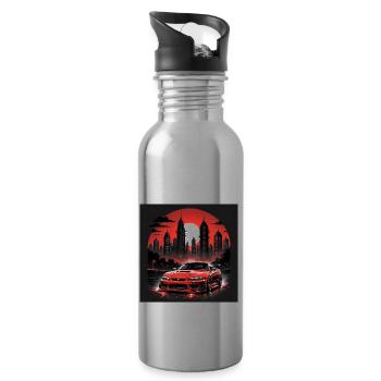 JDM Sportcar tuning Driftcar Voiture Cadeau PS - Gourde avec paille intégrée - argent clair - Droite