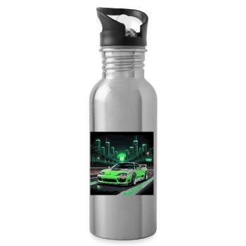 JDM Sportcar tuning Driftcar Voiture Cadeau PS - Gourde avec paille intégrée - argent clair - Droite