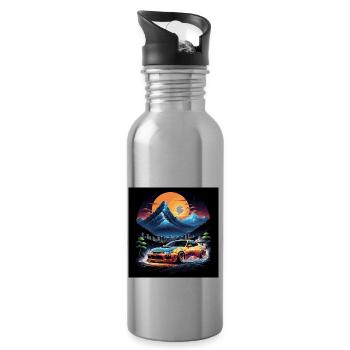 JDM Sportcar tuning Driftcar Voiture Cadeau PS - Gourde avec paille intégrée - argent clair - Droite