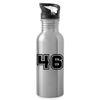 46 number symbol - Water bottle with straw - silver - Right