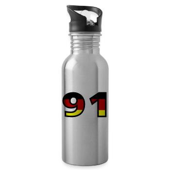91 Numéro Allemagne Jersey - Gourde avec paille intégrée - argent clair - Droite