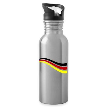 Germany Linie Deutschland Team - Trinkflasche mit integriertem Trinkhalm - Lightsilver - Rechts