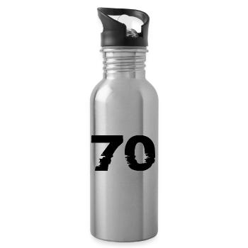 70 number - Water bottle with straw - silver - Right