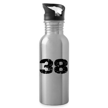 38 Zahl Trikot - Trinkflasche mit integriertem Trinkhalm - Lightsilver - Rechts
