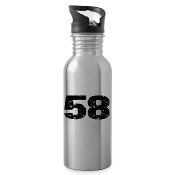 58 Number jersey - Water bottle with straw - silver - Right