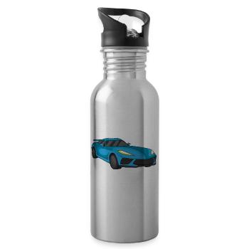 Sportwagen rennen - Trinkflasche mit integriertem Trinkhalm - Lightsilver - Rechts