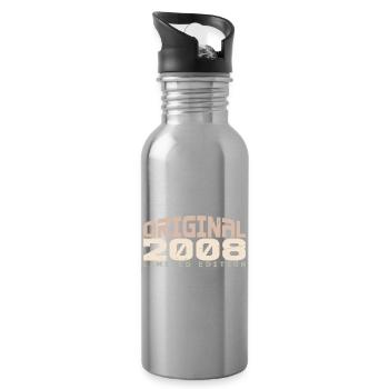 Millésime 2008 Édition Limitée 2008 Anniversaire - Gourde avec paille intégrée - argent clair - Droite