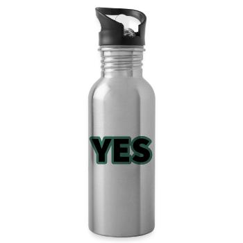 YES - Water bottle with straw - silver - Right