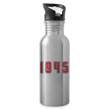 1945 year birthday - Water bottle with straw - silver - Right