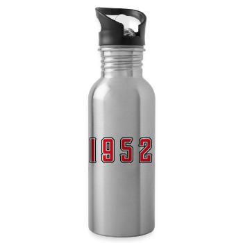 1952 Jahr Geburtstag - Trinkflasche mit integriertem Trinkhalm - Lightsilver - Rechts