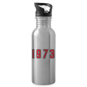 1973 anniversaire - Gourde avec paille intégrée - argent clair - Droite
