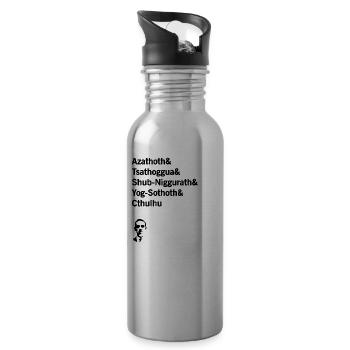 "H. P. Lovecraft" - Trinkflasche mit integriertem Trinkhalm - Lightsilver - Rechts