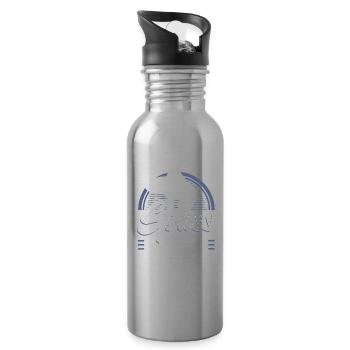 Rute Raus Der Spaß Beginnt Angler - Trinkflasche mit integriertem Trinkhalm - Lightsilver - Rechts