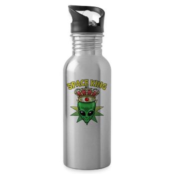 Space King Alien - Water bottle with straw - silver - Right