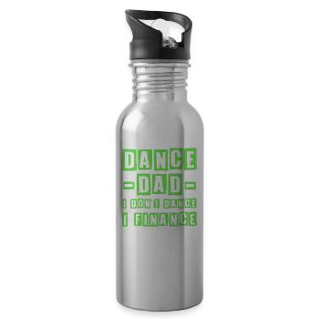 Dance Dad I Don't Dance I Finance Father - Trinkflasche mit integriertem Trinkhalm - Lightsilver - Rechts