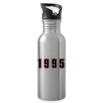 1995 Year Number - Water bottle with straw - silver - Right
